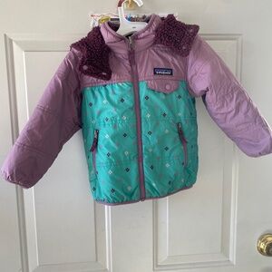 Patagonia Tribbles Jacket Toddler 3T Lavendar/Aqua